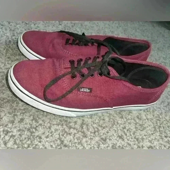 Maroon Lace Up Vans - Picture 2 of 11